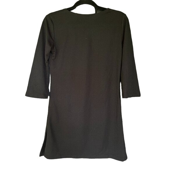 J. Valdi‎ Black Swimsuit Coverup Small Textured V-Neck 3/4 Sleeve - Picture 2 of 8